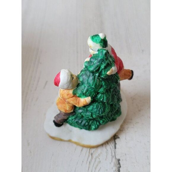 Kid fluff Christmas pine tree Village accessory xmas decor - Picture 5 of 6